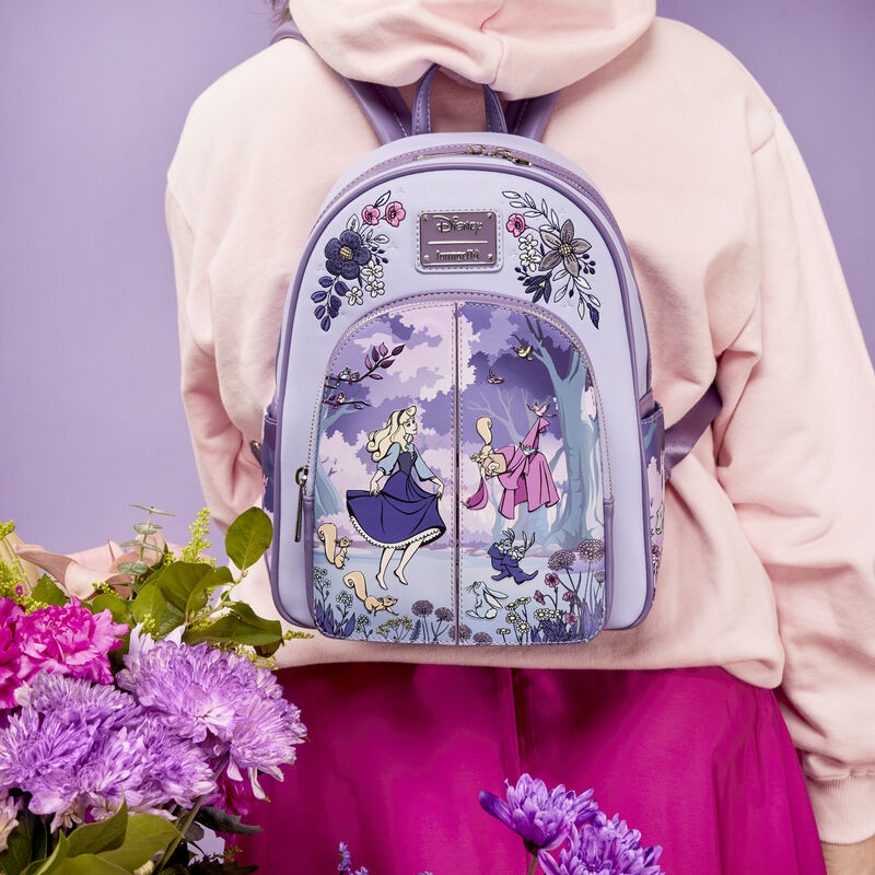 Sleeping Beauty 65th Anniversary Floral Scene Mini Backpack, , hi-res view 2