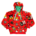 Sanrio Hello Kitty & Friends Holiday Sherpa Zip Up Unisex Hoodie, , hi-res view 3