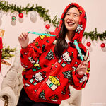 Sanrio Hello Kitty & Friends Holiday Sherpa Zip Up Unisex Hoodie, , hi-res view 2