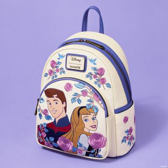 Sleeping Beauty Princess Aurora & Prince Phillip Floral Mini Backpack, Image 2