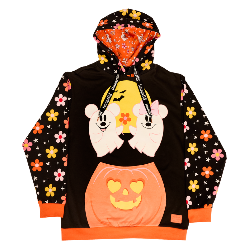 Mickey & Minnie Floral Ghost Glow Unisex Hoodie, , hi-res view 5
