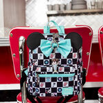 Mickey & Minnie Date Night Diner Checkered All-Over Print Nylon Square Mini Backpack, , hi-res view 2