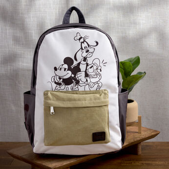Mickey & Friends Canvas Nylon Full-Size Backpack, Image 2