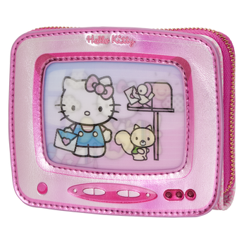 Sanrio Exclusive Hello Kitty Vintage TV Lenticular Zip Around Wallet, Image 1