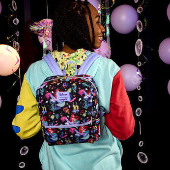 The Little Mermaid 35th Anniversary Life is the Bubbles All-Over Print Nylon Square Mini Backpack, Image 2