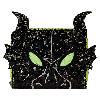 Disney Villains Exclusive Maleficent Dragon Sequin Cosplay Glow Zip Around Wallet, Image 1