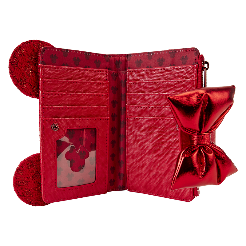 Minnie Mouse Exclusive Red Glitter Tonal Bifold Wallet