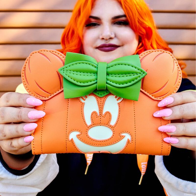 Minnie Mouse Glow in the Dark Pumpkin Flap Wallet, , hi-res view 2