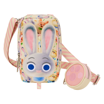 Zootopia 2 Judy Hopps Cotton Candy Cosplay Cell Phone Crossbody Bag with Coin Bag, Image 1