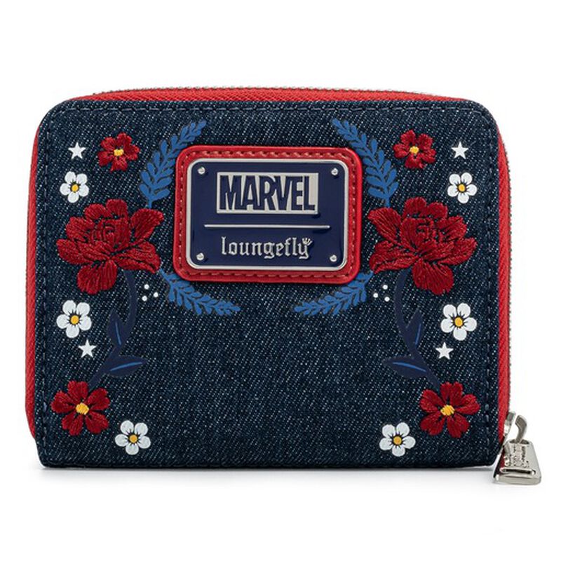 Marvel Captain America 80th Anniversary Floral Shield Zip Around Wallet, , hi-res image number 4