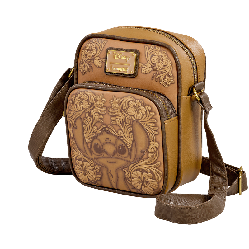 Stitch Brown Debossed Crosbody, , hi-res view 2