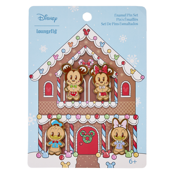 Mickey & Friends Gingerbread Cookie 4pc Pin Set, Image 1