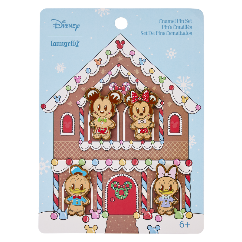 Mickey & Friends Gingerbread Cookie 4pc Pin Set, , hi-res view 1