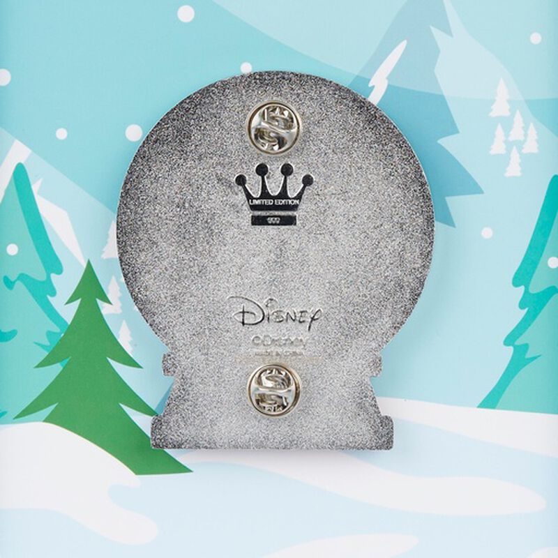 Disney Snowman Mickey and Minnie Mouse Snow Globe Layered Enamel Pin, , hi-res image number 4