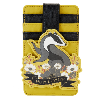 Harry Potter Hufflepuff House Floral Tattoo Card Holder, Image 1