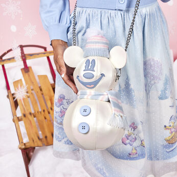Stitch Shoppe Mickey Mouse Exclusive Winter Snowman Iridescent Figural Crossbody Bag, Image 2