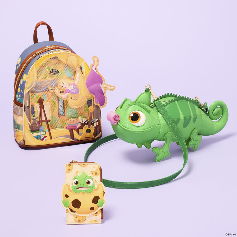 Loungefly Disney Tangled Rapunzel & Pascal Trade Pin Mini Backpack Glow-in-dark Tangled Rapunzel Glow Pin Trader Mini Backpack | Loungefly main image 3