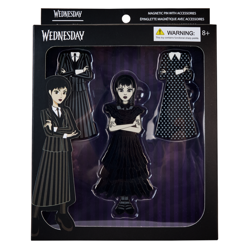 Wednesday Addams Paper Doll Magnetic Pin Set, , hi-res view 1