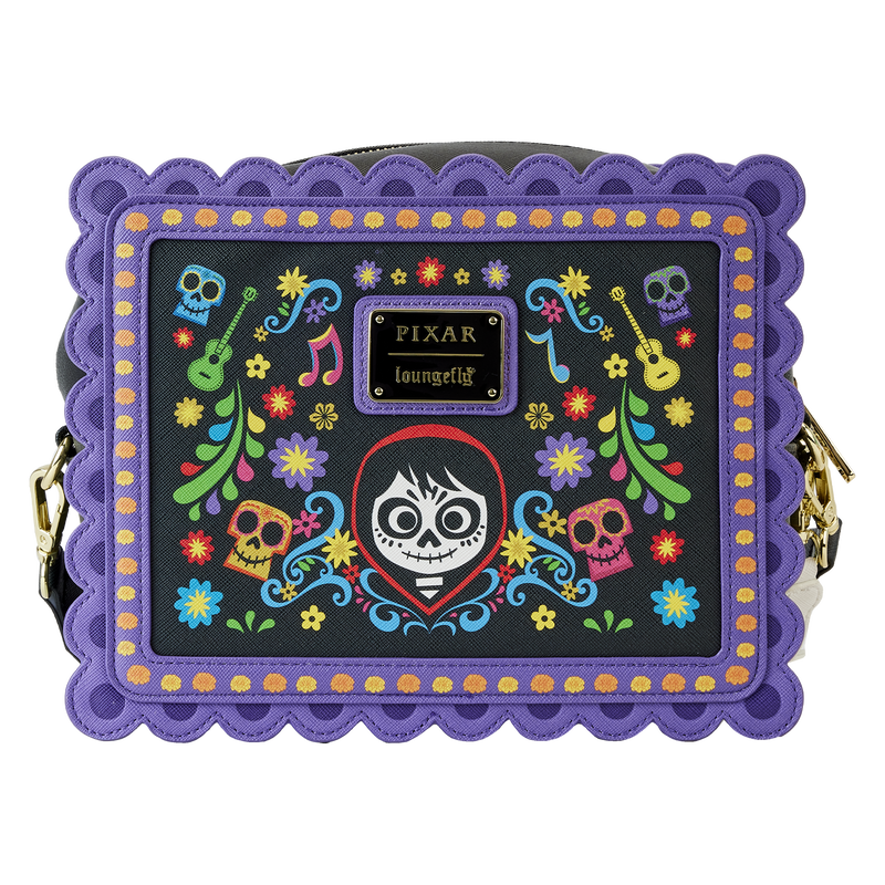 ◇Loungefly◇リメンバーミー ココ ミゲル スカル バッグ Coco Miguel Calavera Floral Skull Crossbody Bag | Loungefly