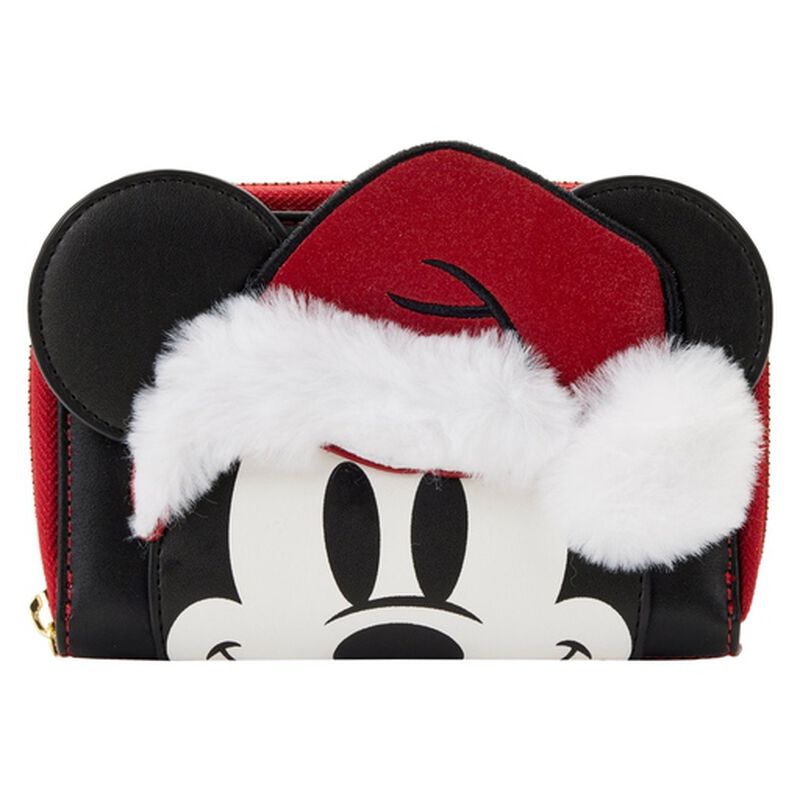 Exclusive - Glitter Mickey Mouse Santa Zip Around Wallet, , hi-res image number 1
