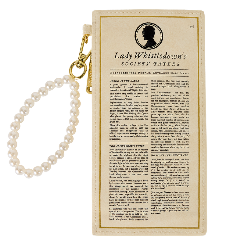 Bridgerton Exclusive Lady Whistledown's Society Papers Wristlet Card Holder, , hi-res view 1