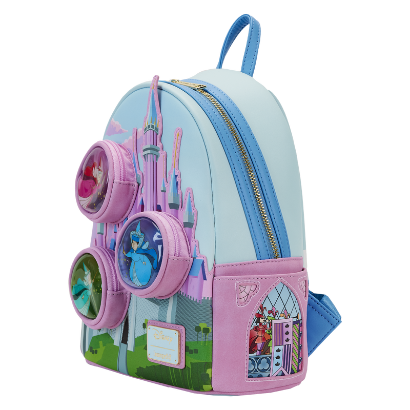 Sleeping Beauty Castle Three Good Fairies Stained Glass Mini Backpack, , hi-res view 4
