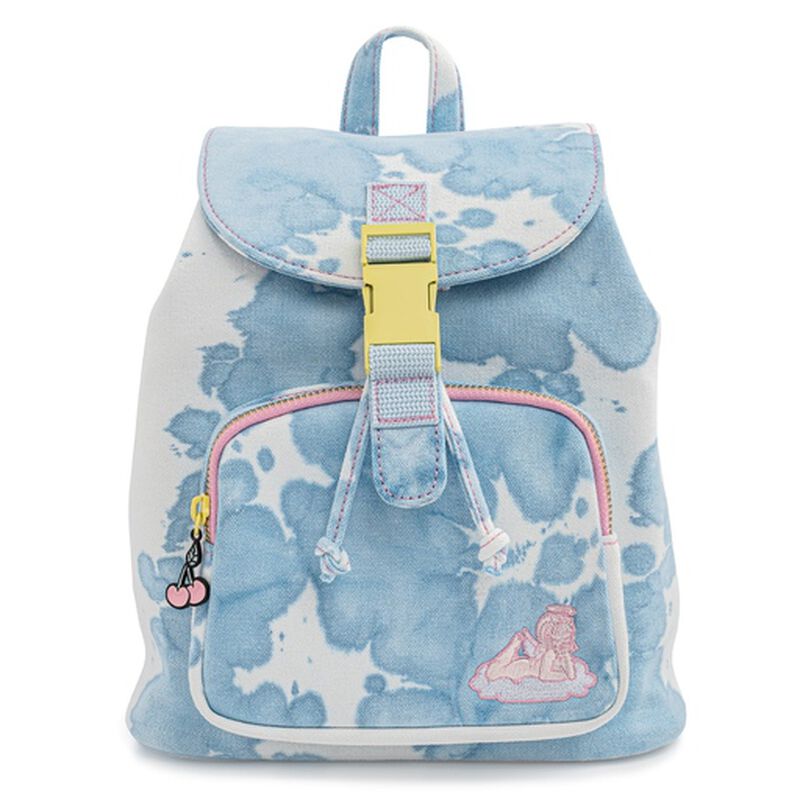 Valfr&eacute; Lucy Blue Acid Wash Denim Mini Backpack, , hi-res view 1