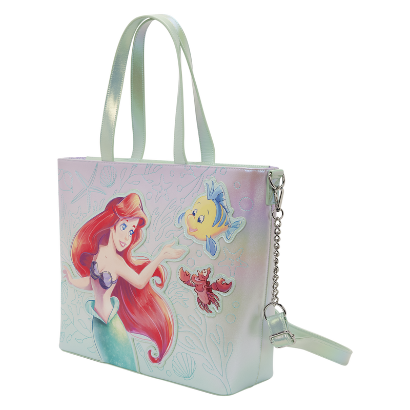 The Little Mermaid Ariel, Flounder, & Sebastian Tote Bag with Coin Bag, , hi-res view 6