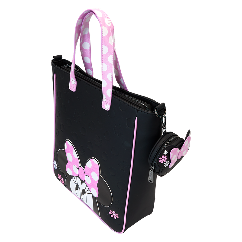 Minnie Mouse Floral Rock The Dots Tote Crossbody Bag With Coin Bag, , hi-res view 4