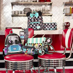 Mickey & Minnie Date Night Diner Checkered All-Over Print Nylon Square Mini Backpack, , hi-res view 3