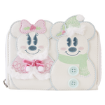Mickey & Minnie Pastel Snowman Zip Around Wallet, , hi-res view 1