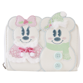 Mickey & Minnie Pastel Snowman Zip Around Wallet, Image 1