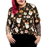 Mickey & Minnie Floral Ghost All-Over Print Unisex Tee, , hi-res view 5