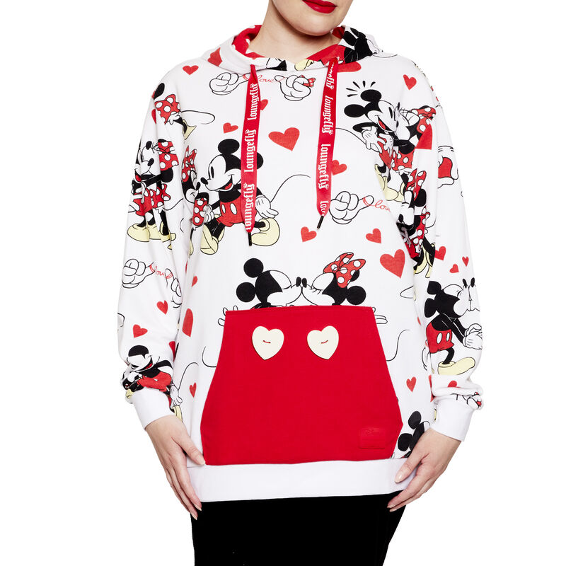 Mickey and Minnie Mouse In Love Hoodie, , hi-res image number 1