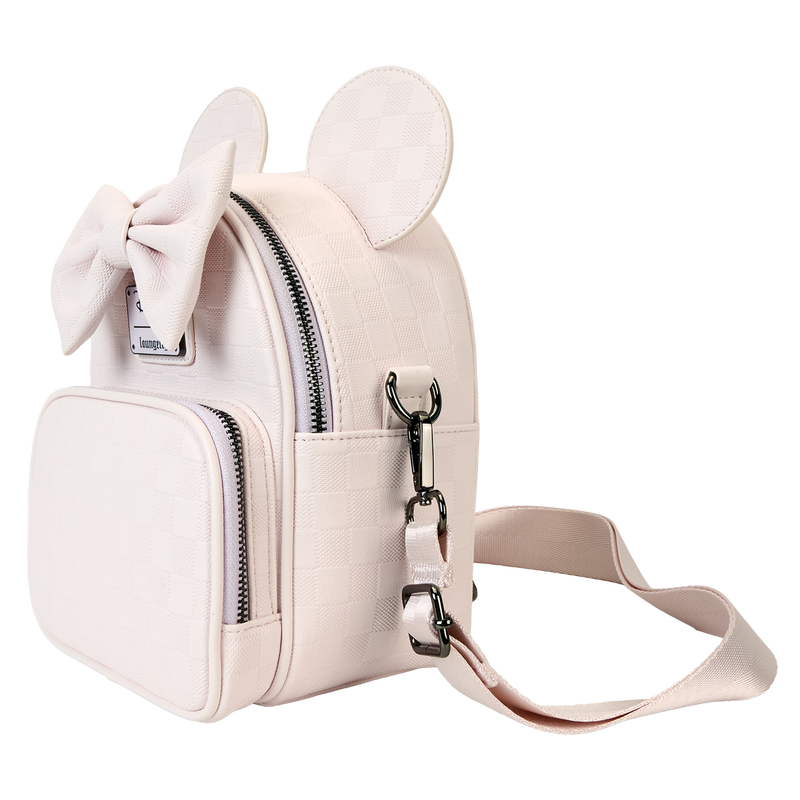 Minnie Mouse Checkered Texture Convertible Mini Backpack & Crossbody Bag, , hi-res view 3
