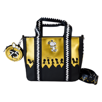 Peanuts 75th Anniversary Snoopy & Gang Tote Crossbody Bag With Coin Bag, Image 1
