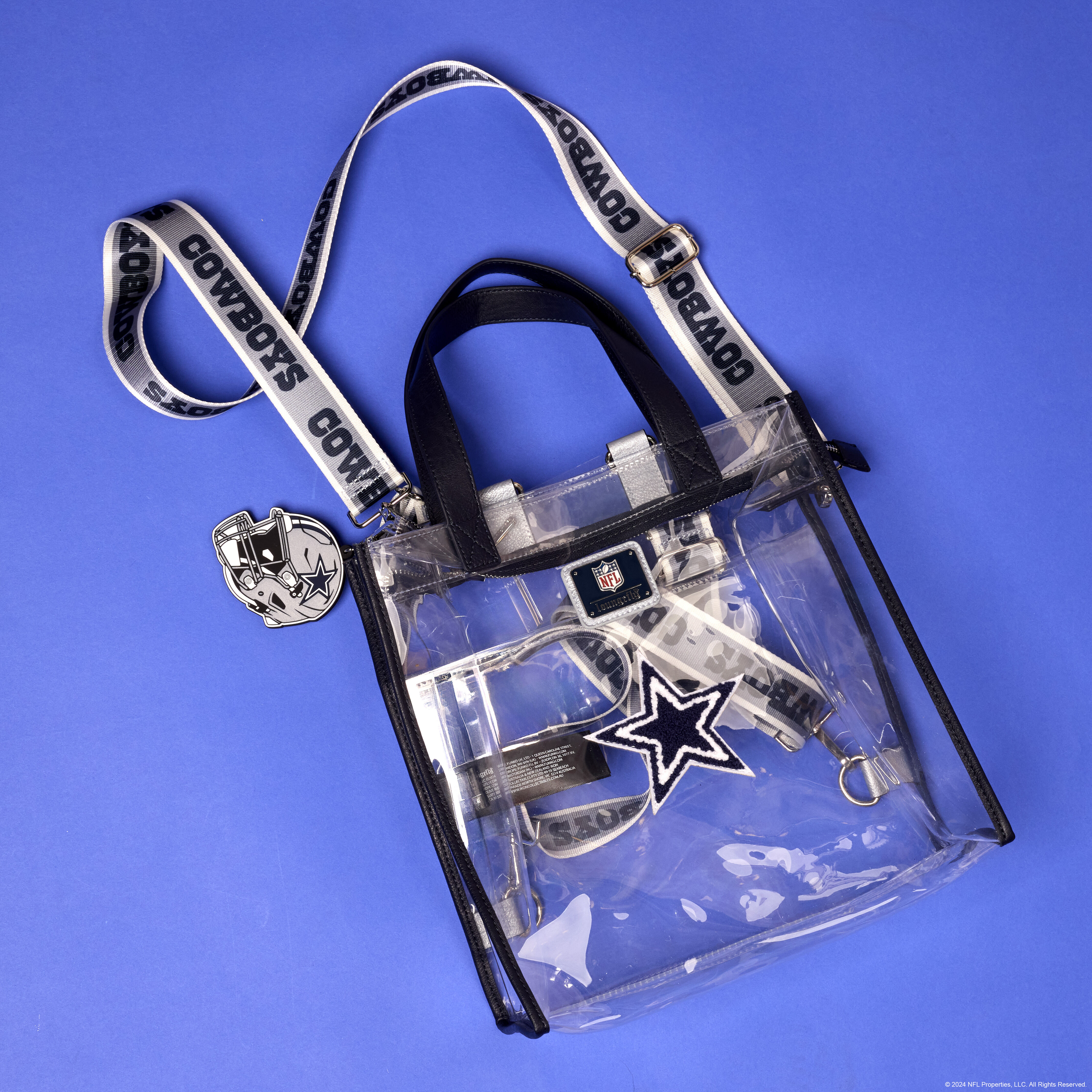 NFL Dallas Cowboys Clear Convertible Backpack Tote Stadium Bag