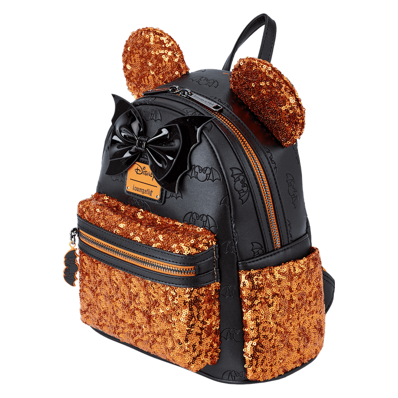 ☆Disney2023限定Loungefly Halloween Black SequinミニBackpack Minnie Mouse Exclusive Halloween Sequin Mini Backpack