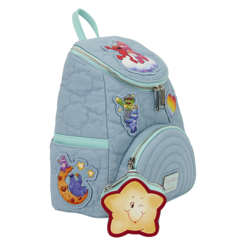 Care Bears x Sesame Street Denim Mini Backpack with Coin Bag, , hi-res view 3