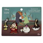 Beauty and the Beast Library Scene 4pc Pin Set, , hi-res image number 1