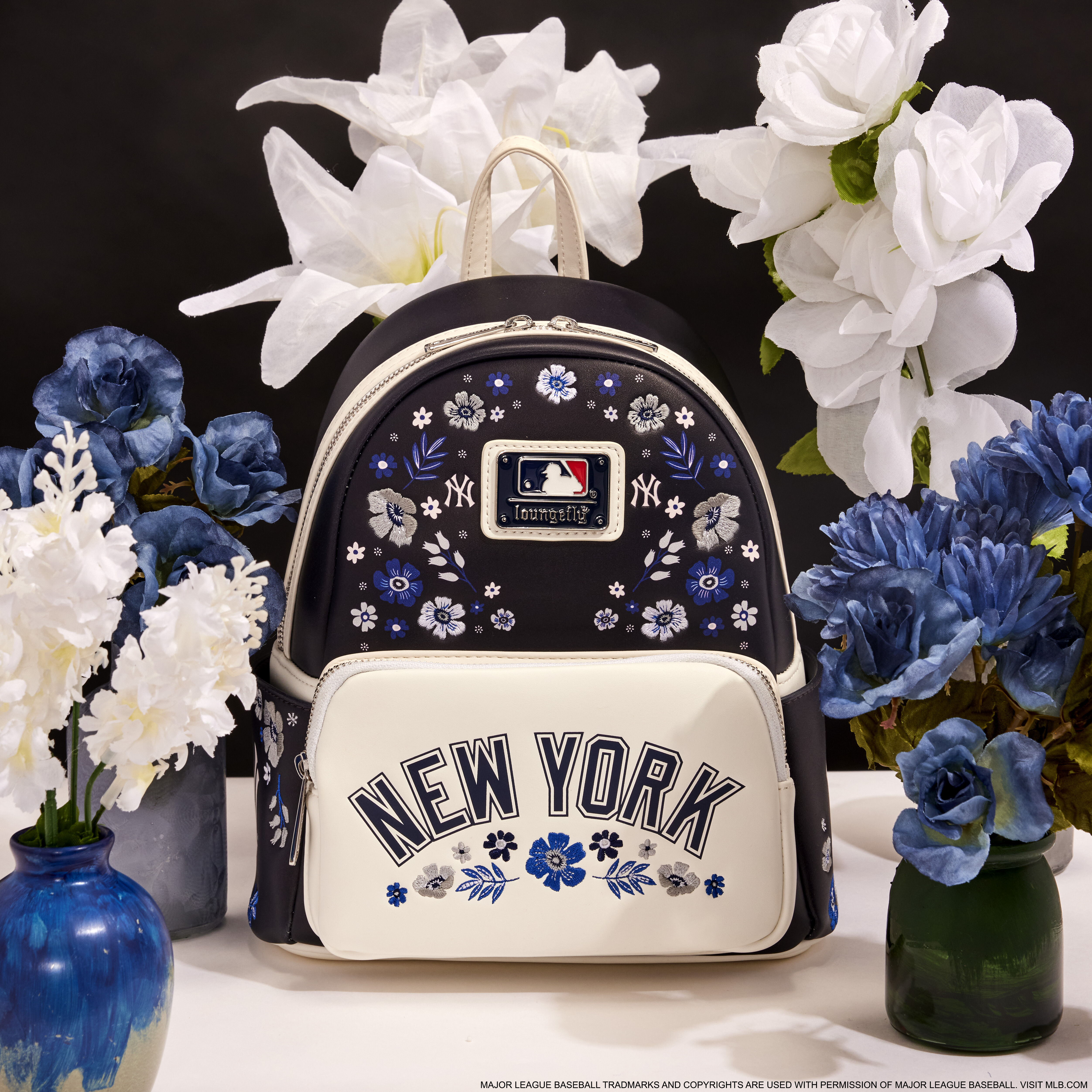 Buy MLB New York Yankees Floral Mini Backpack at Loungefly