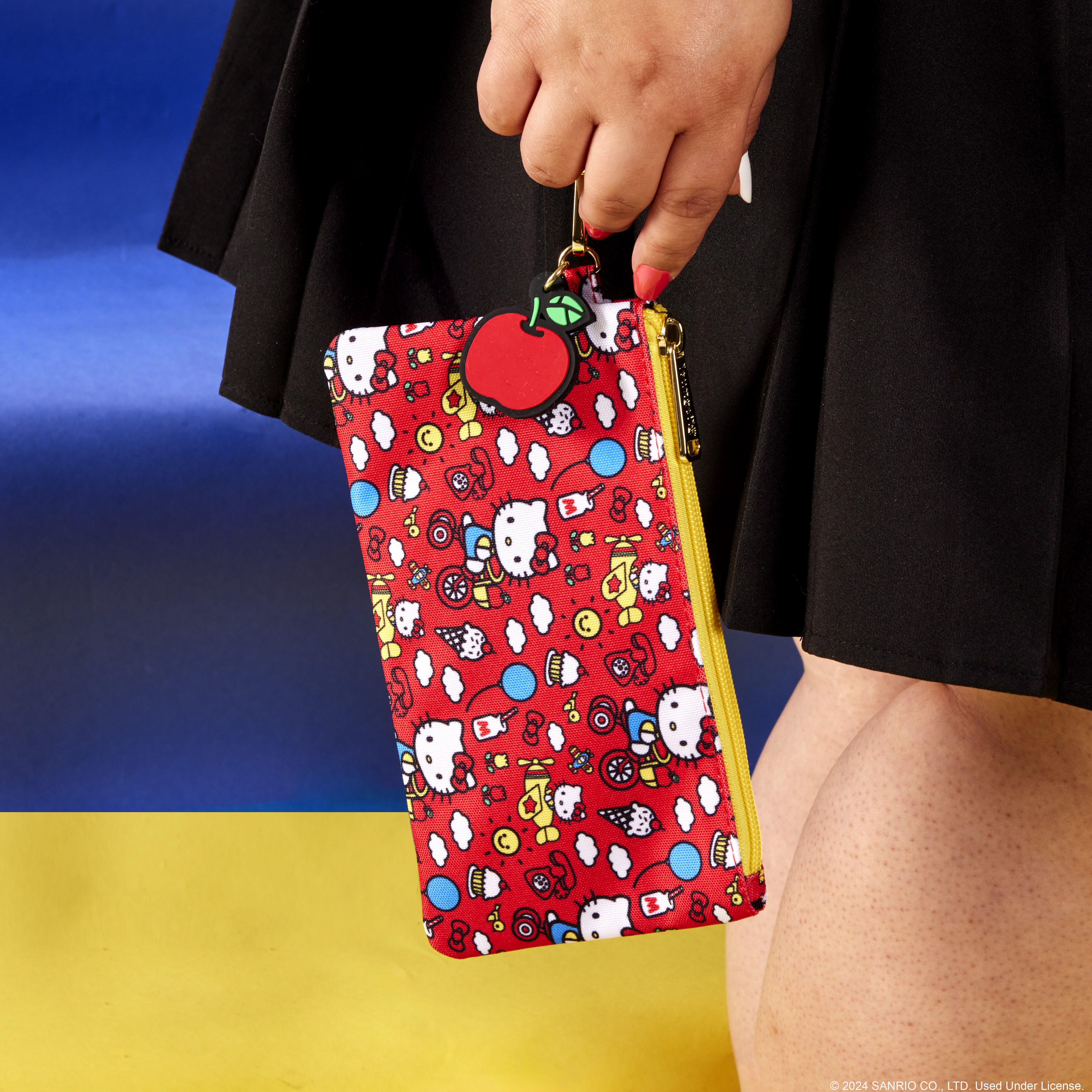 Buy Sanrio Hello Kitty 50th Anniversary All Over Print Nylon Zipper Pouch Wristlet at Loungefly
