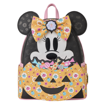 Minnie Mouse Cosplay Floral Pumpkin Glow Candy Corn-Scented Mini Backpack, Image 1