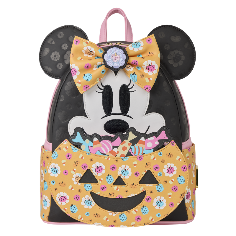 Minnie Mouse Cosplay Floral Pumpkin Glow Candy Corn-Scented Mini Backpack, , hi-res view 1