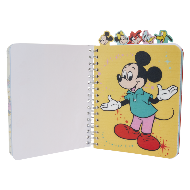 Disney 100 Anniversary Tab Journal Notebook, Spiral Bound, 144 Lined Pages,  8 x 7 inches, Blue