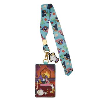 Beauty and the Beast Fireplace Scene Lanyard with Card Holder, Image 1