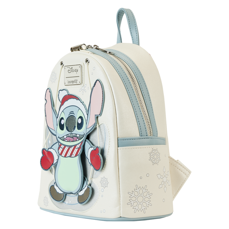 Stitch Holiday Snow Angel Glitter Mini Backpack, , hi-res view 5