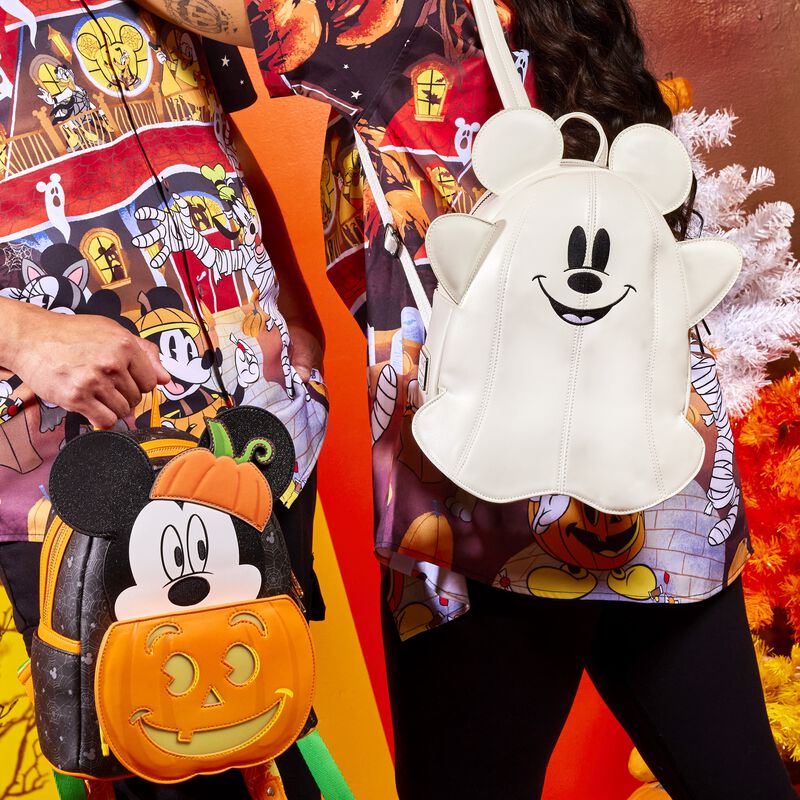 Loungefly Disney Halloween Ghost Mickey Mouse Glow In The Dark Mini Backpack