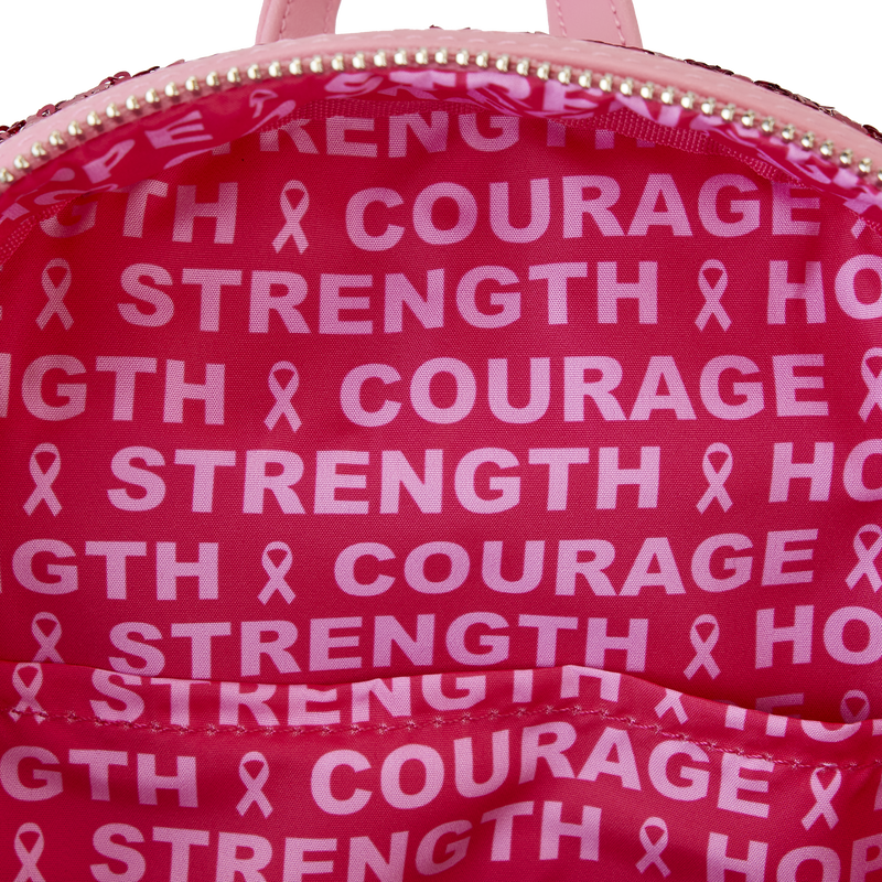 Loungefly Breast Cancer Awareness Sequin Zip Around Wallet