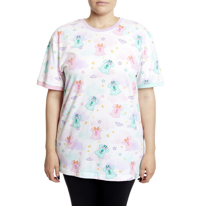 Mickey and Minnie Mouse Pastel Ghost Unisex Tee, , hi-res view 1